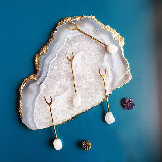 Agate Platter with Gold Plating