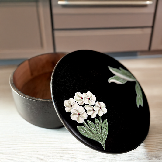 Vinca Hand painted Bread Box