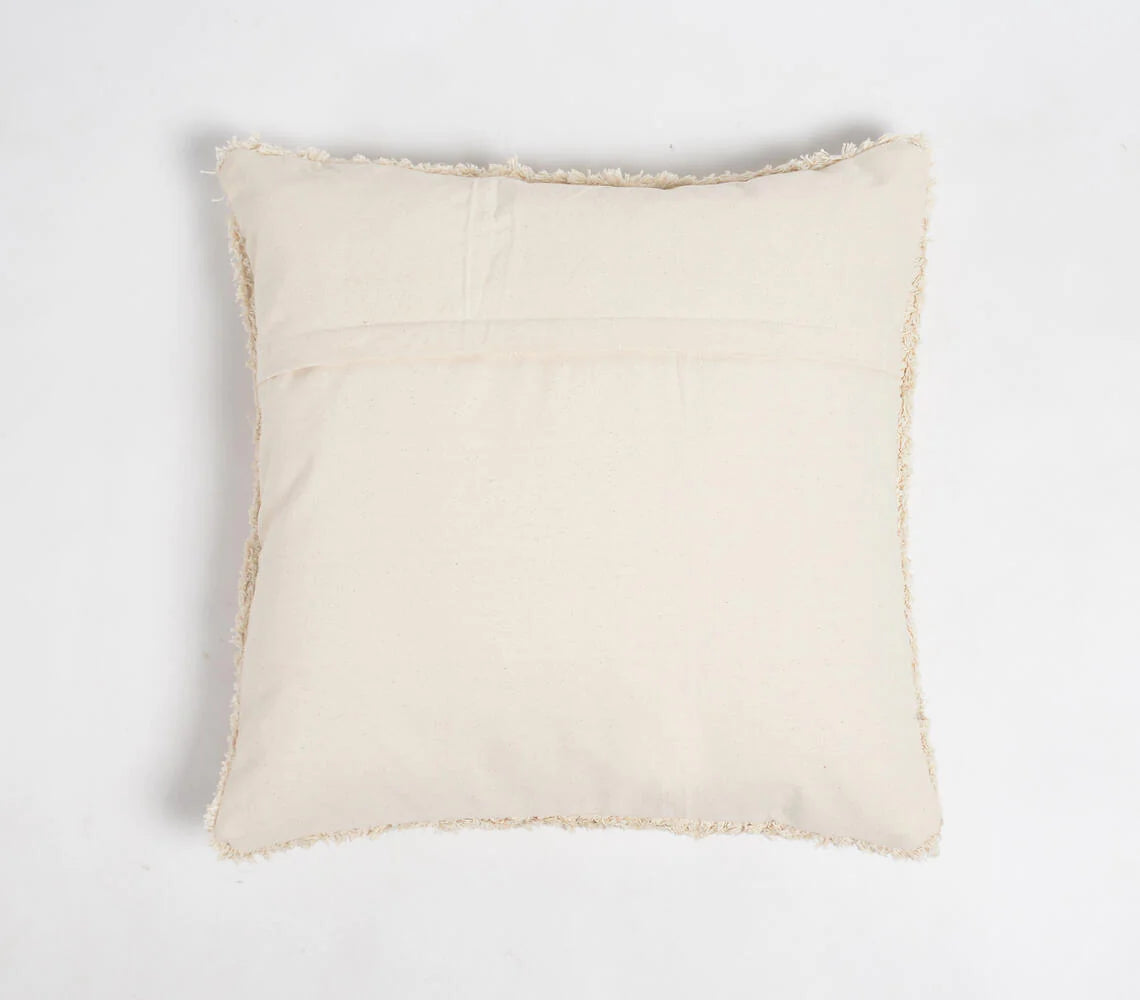 Beige tufted cushion cover