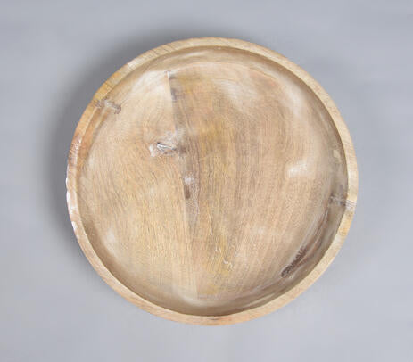 White Distressed Handcrafted Wooden Bowl